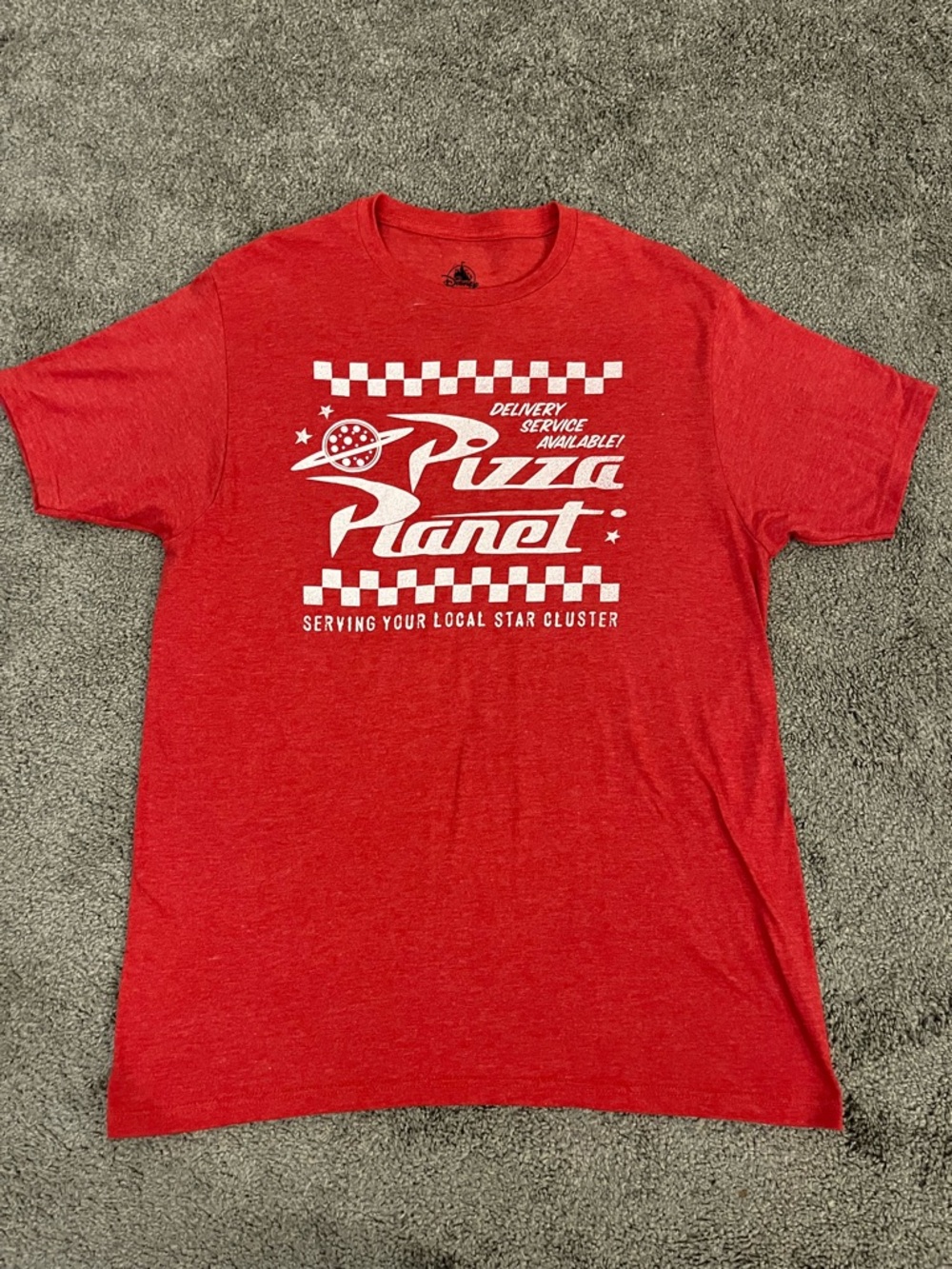 Disney Red Short-Sleeve Pizza Planet 🍕Graphic Tee